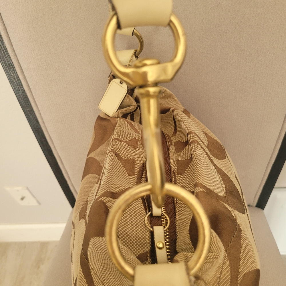 EUC Large Coach Carly Slouch Bag Purse Brown Signature Cs Print 2007 - Picture 5 of 13